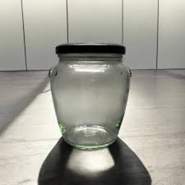 580 CC AMPHORA CAM KAVANOZ SİYAH KAPAKLI / 30 LU PAKETTE