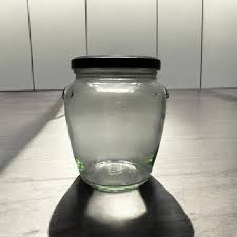 580 CC AMPHORA CAM KAVANOZ SİYAH KAPAKLI / 30 LU PAKETTE