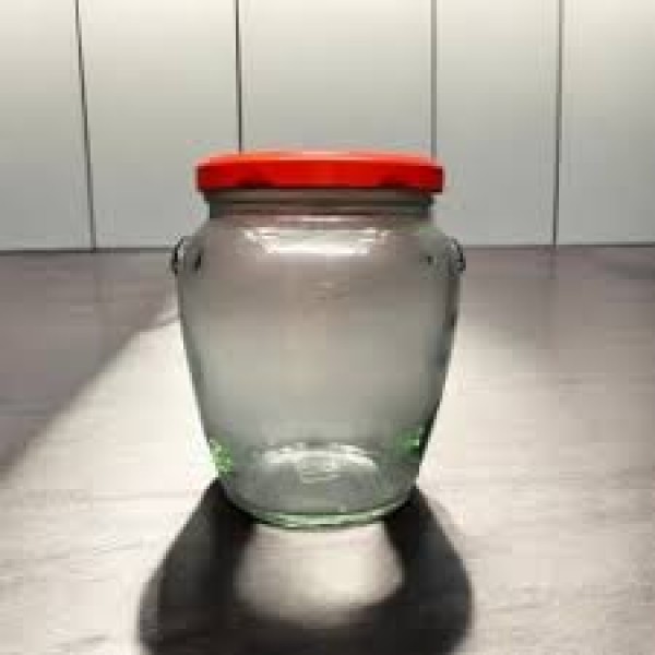 580 CC AMPHORA CAM KAVANOZ KIRMIZI KAPAKLI / 30 LU PAKETTE