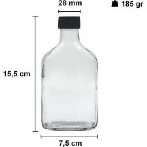 200 CC YASSI ŞİŞE KAPAKLI-COLD BREW ŞİŞESİ