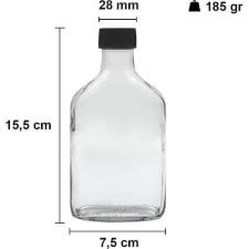 200 CC YASSI ŞİŞE KAPAKLI-COLD BREW ŞİŞESİ