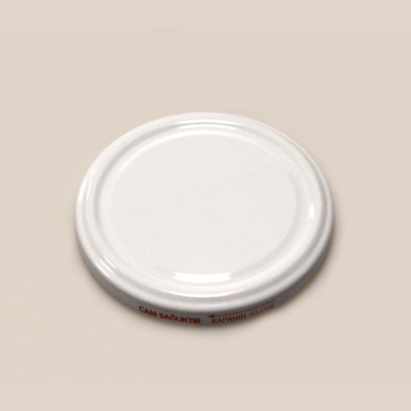 66 mm Beyaz Cam Kavanoz Kapağı