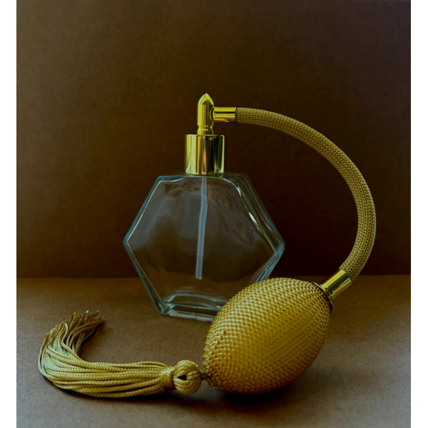 50 cc Sarı POMPALI Altıgen LÜX KOLONYA ŞİŞESİ