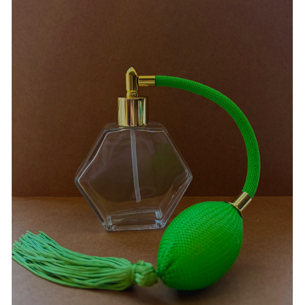 50 cc Yeşil POMPALI Altıgen LÜX KOLONYA ŞİŞESİ